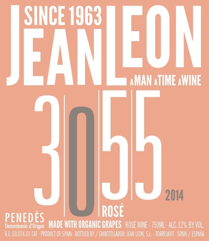Jean Leon 3055 Rose 2014 Front Label