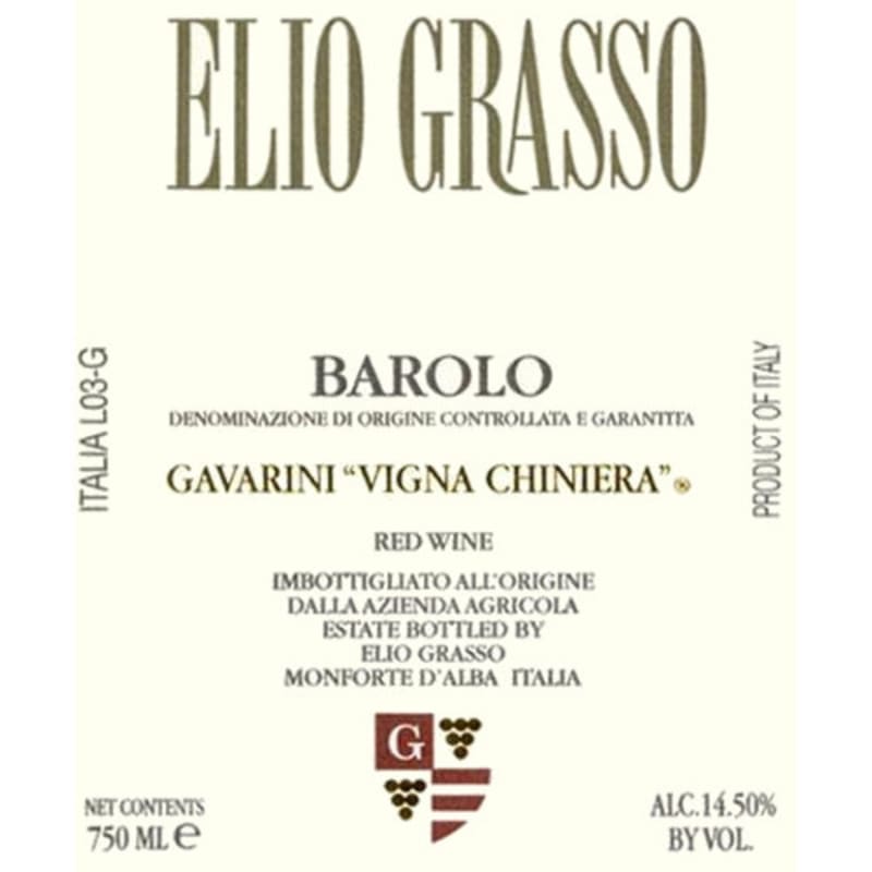 Elio Grasso Barolo Gavarini Vigna Chiniera 2009 Front Label