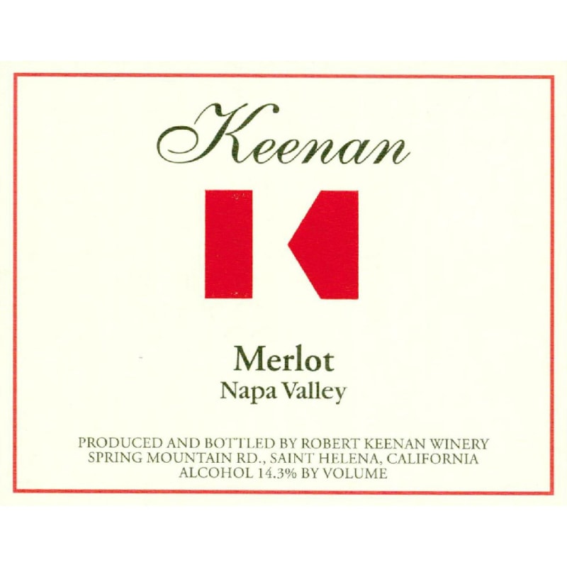 Keenan Napa Valley Merlot 2009 Front Label