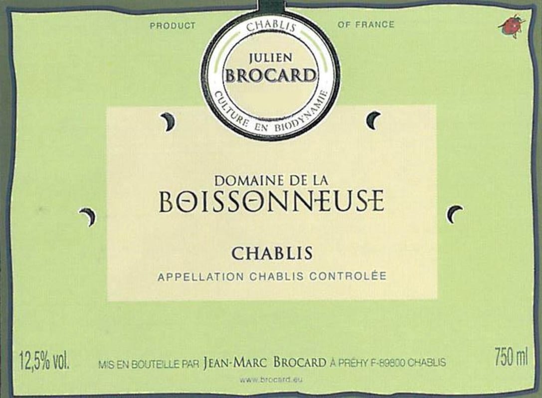 Brocard Boissonneuse Chablis 2012 Front Label