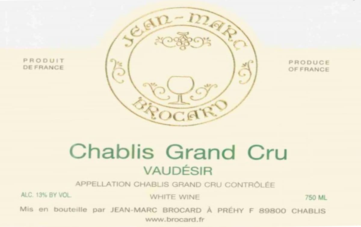 Brocard Chablis Vaudesir Grand Cru 2012 Front Label