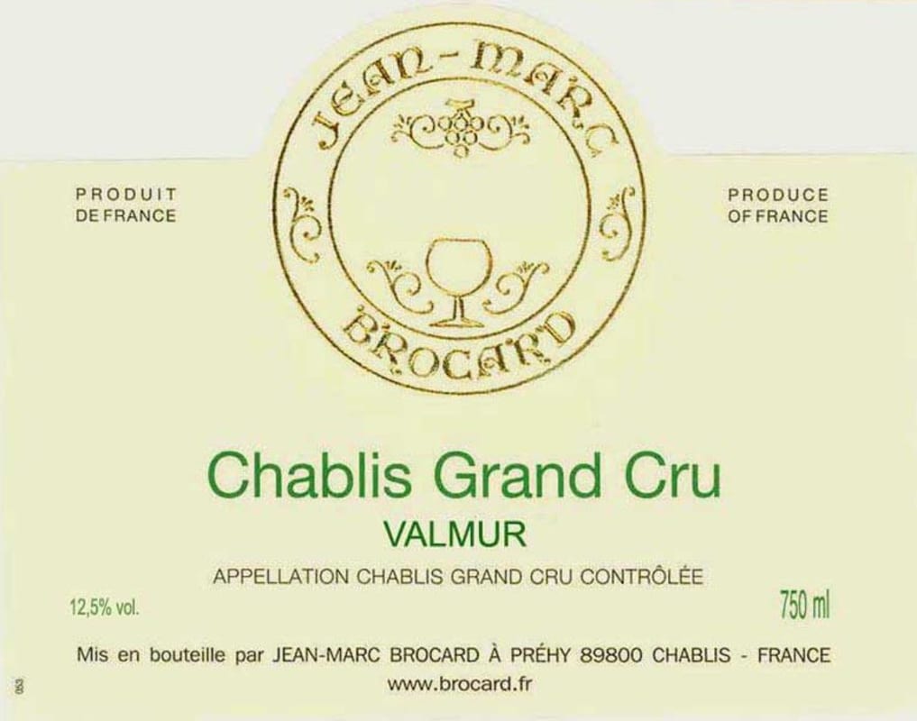 Brocard Valmur Chablis 2007 Front Label