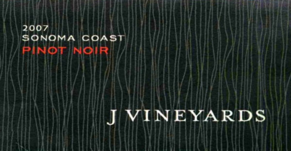 J Vineyards Sonoma Coast Pinot Noir 2007 Front Label
