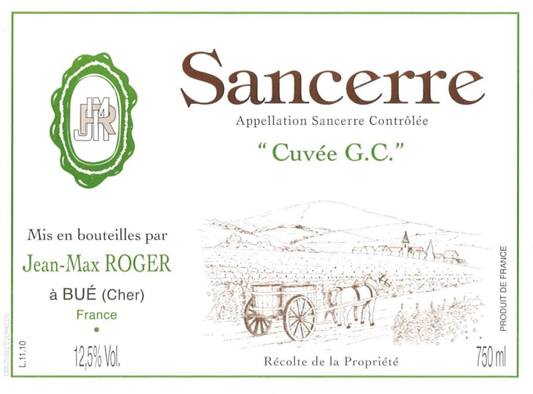 Jean Max Roger Sancerre Cuvee G.C. 2013 Front Label