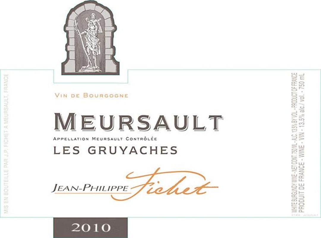 Jean-Philippe Fichet Meursault Les Gruyaches 2010 Front Label