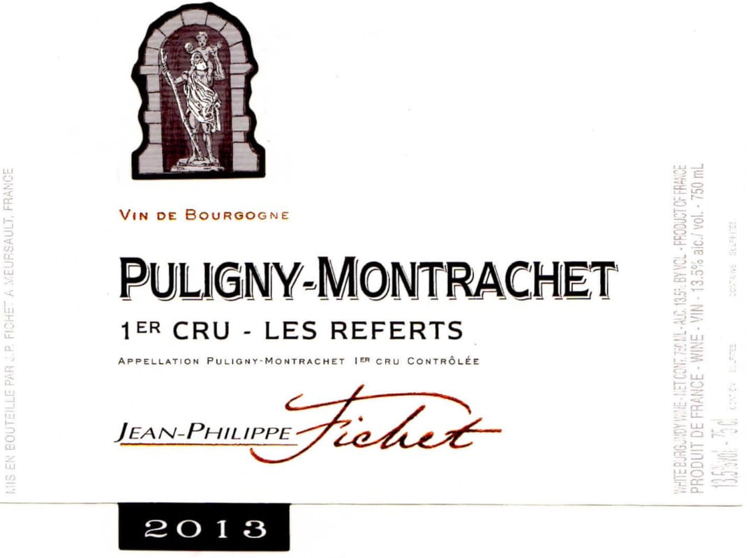 Jean-Philippe Fichet Puligny Montrachet Les Referts Premier Cru 2013 Front Label