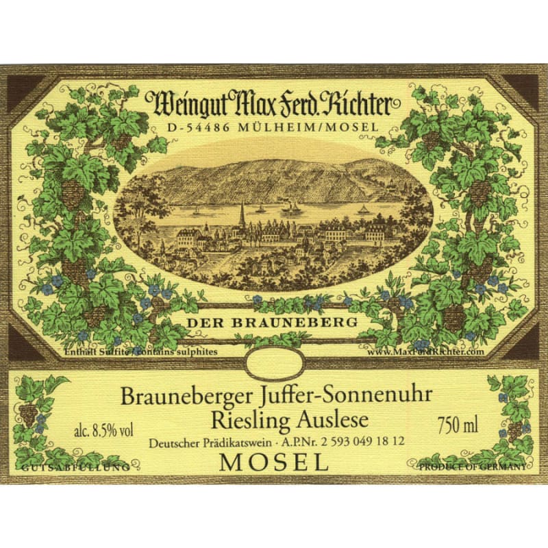 Richter Veldenzer Elisenberg Riesling Auslese 2001 Front Label