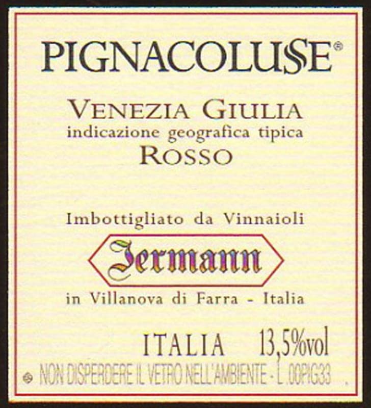 Jermann Pignacolusse Venezia Giulia Pignolo 2005 Front Label