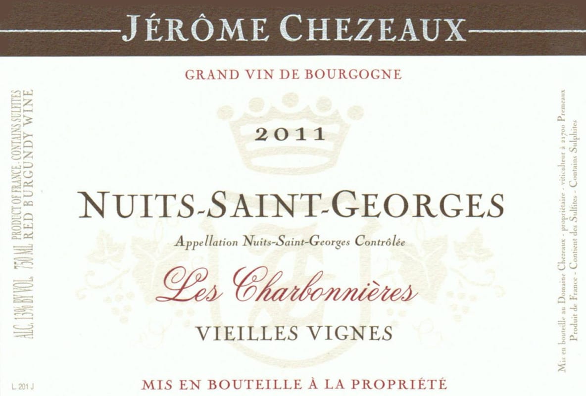 Jerome Chezeaux Nuits-Saint-Georges Les Charbonnieres Vieilles Vignes 2011 Front Label