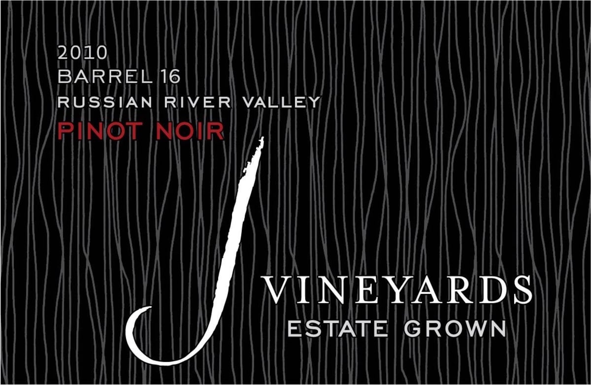 J Vineyards Barrel 16 Pinot Noir 2010 Front Label