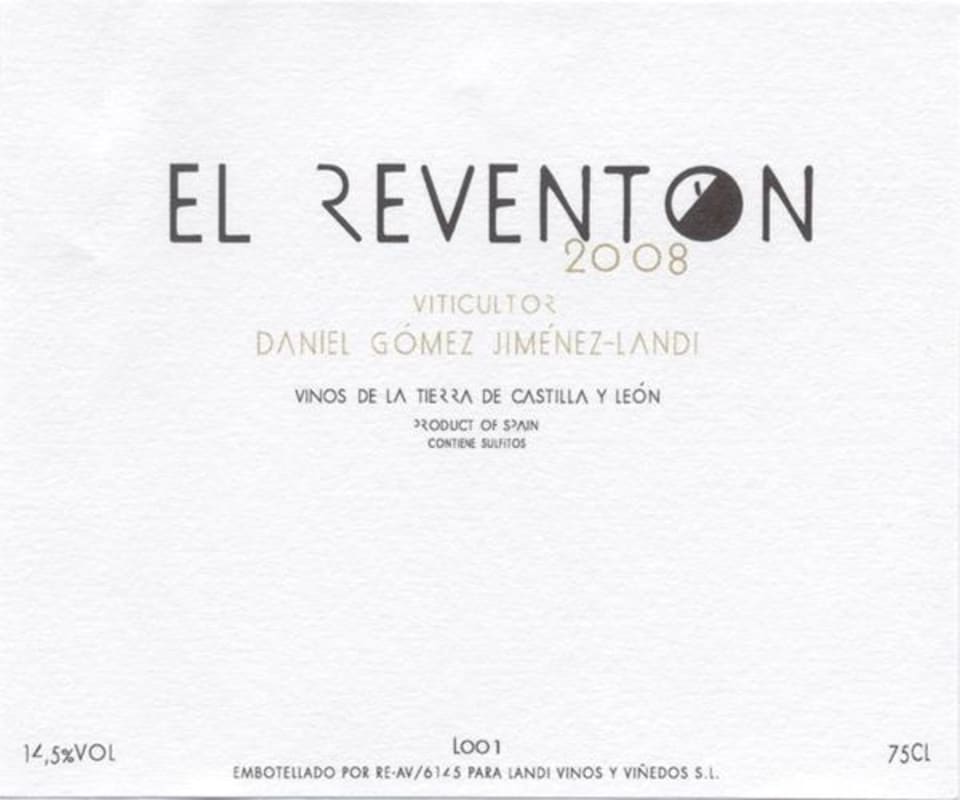 Bodegas Jimenez Landi El Reventon 2008 Front Label