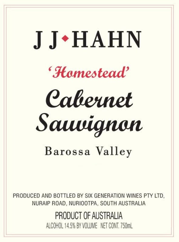 JJ Hahn Homestead Cabernet Sauvignon 2010 Front Label