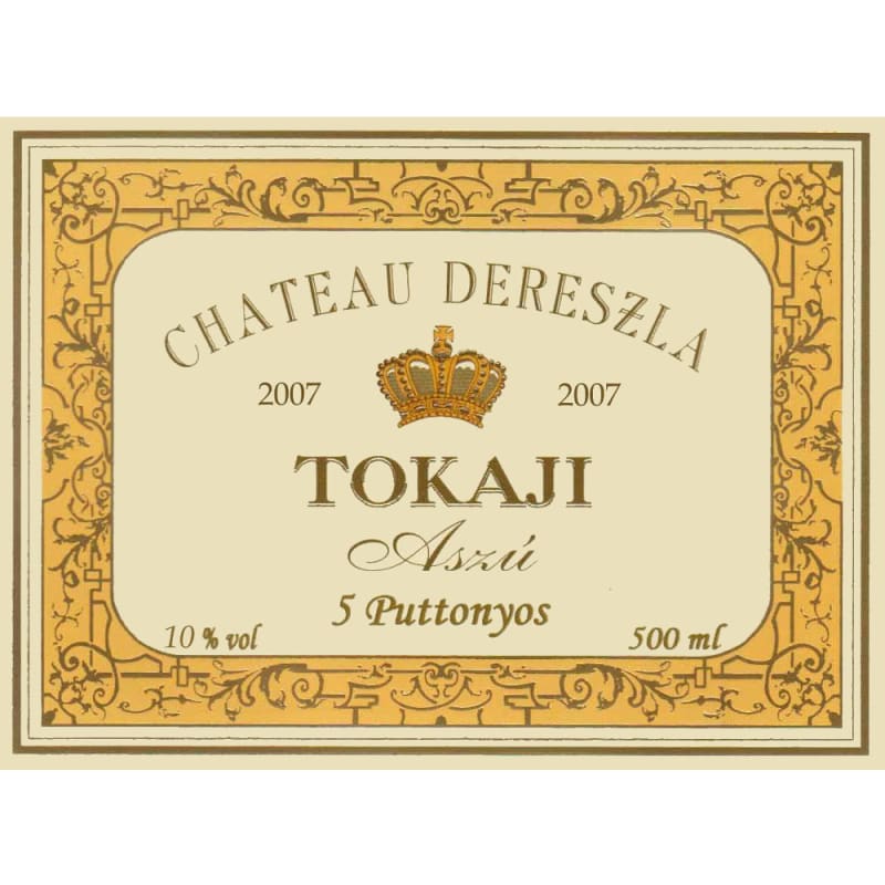 Chateau Dereszla Tokaji Aszu 5 Puttonyos (500ML) 2007 Front Label