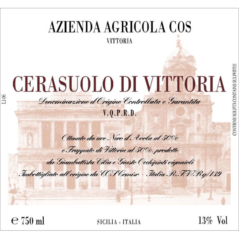 COS Cerasuolo di Vittoria Classico 2010 Front Label