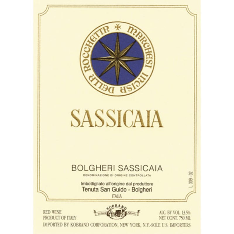 Tenuta San Guido Sassicaia (375ML half-bottle) 2001 Front Label