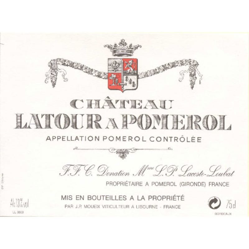 Chateau Latour A Pomerol 2010 Front Label