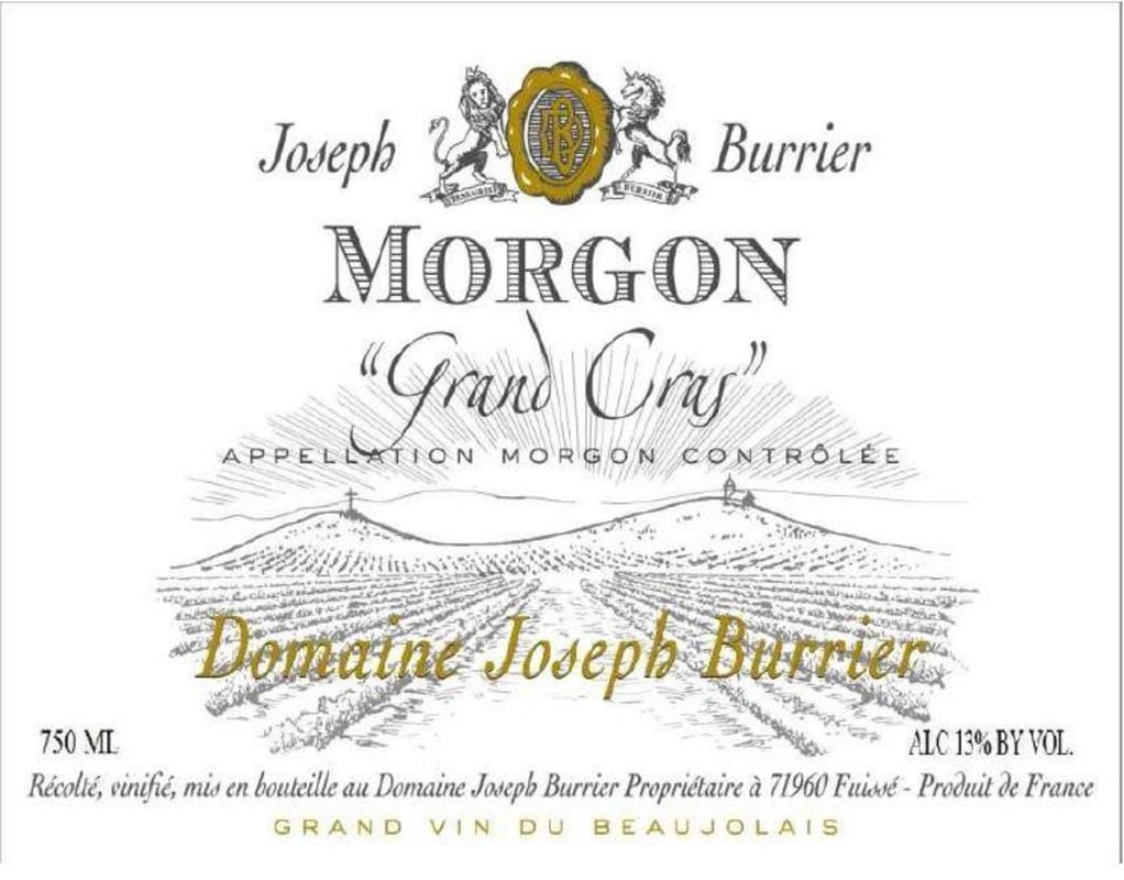 Joseph Burrier Morgon Grand Cru 2013 Front Label