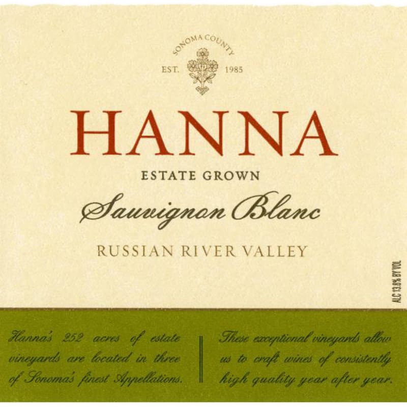 Hanna Sauvignon Blanc 2013 Front Label