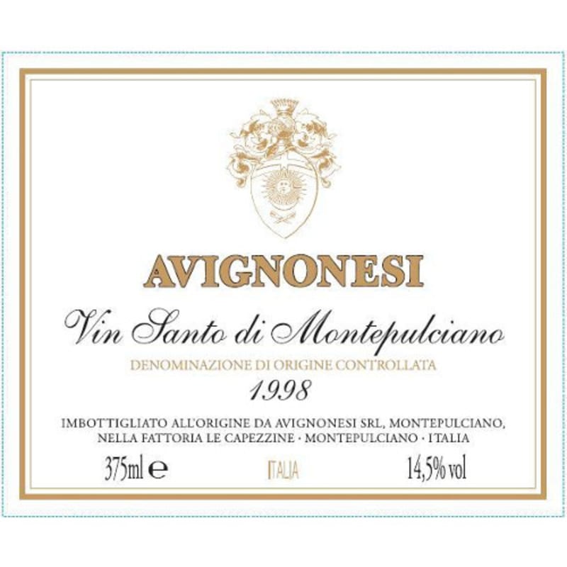 Avignonesi Vin Santo (375ML half-bottle) 1998 Front Label