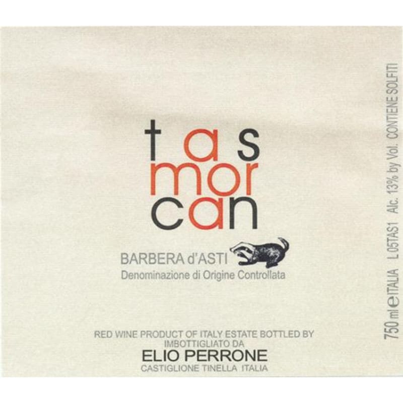 Elio Perrone Barbera d'Asti Tasmorcan 2012 Front Label