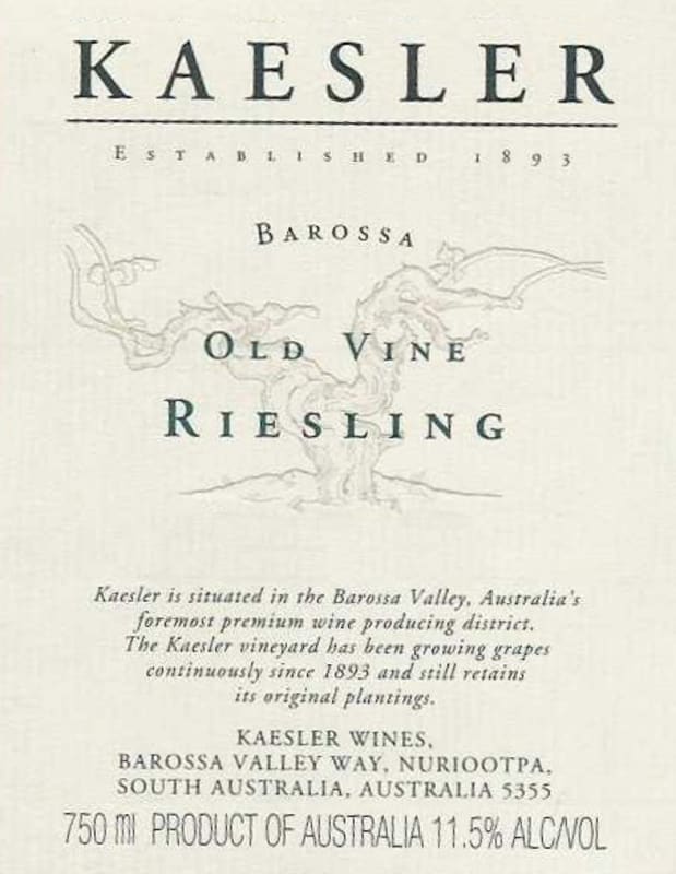 Kaesler Riesling 2004 Front Label