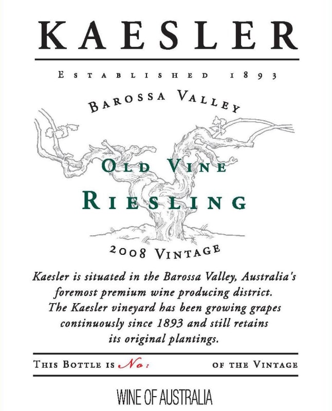 Kaesler Riesling 2008 Front Label