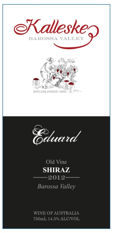 Kalleske Eduard Old Vines Shiraz 2012 Front Label