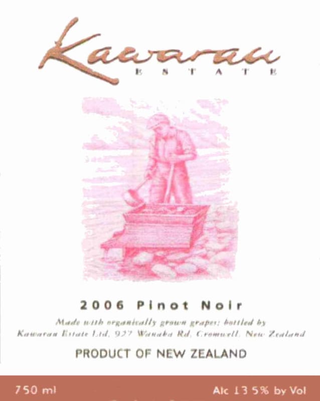 Kawarau Estate Pinot Noir 2006 Front Label
