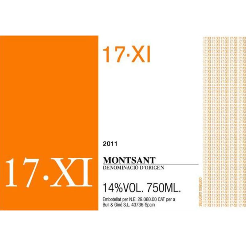 Buil and Gine Montsant 17-XI 2011 Front Label
