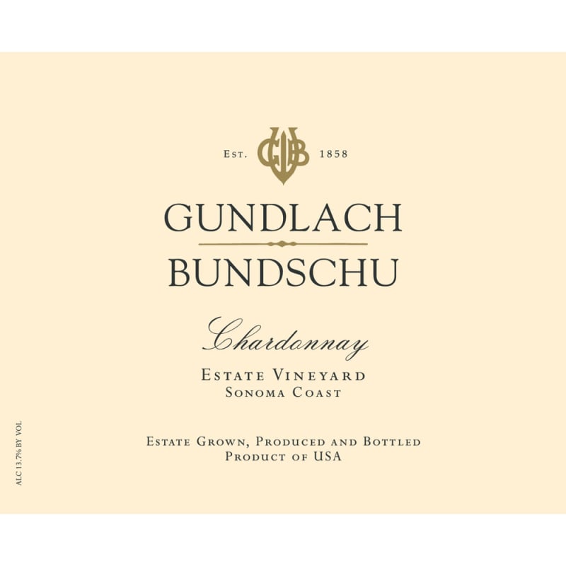 Gundlach Bundschu Chardonnay 2012 Front Label