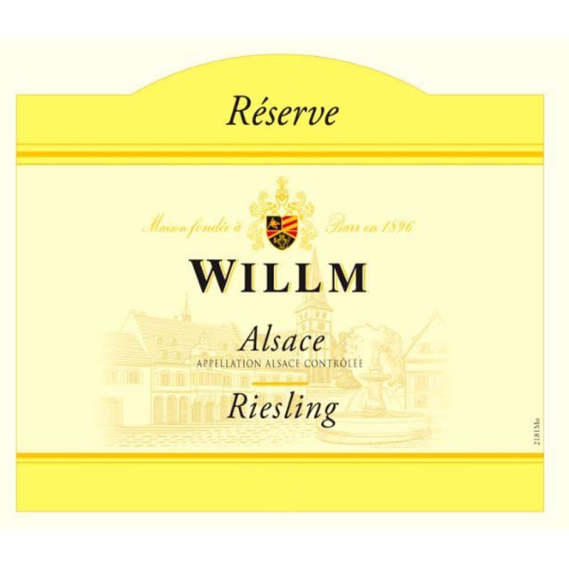 Willm Reserve Riesling 2012 Front Label
