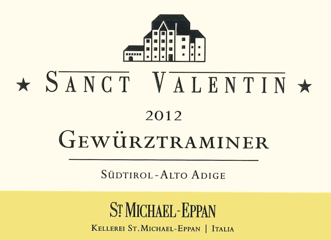 St. Michael-Eppan Sudtirol - Alto Adige Sanct Valentin Gewurztraminer 2012 Front Label