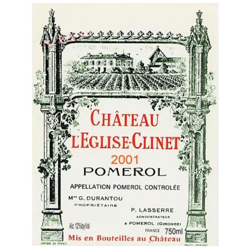 Chateau L'Eglise Clinet 2001 Front Label