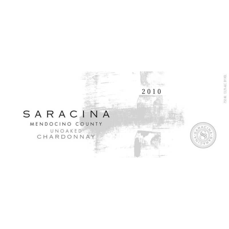 Saracina Vineyards Unoaked Chardonnay 2012 Front Label