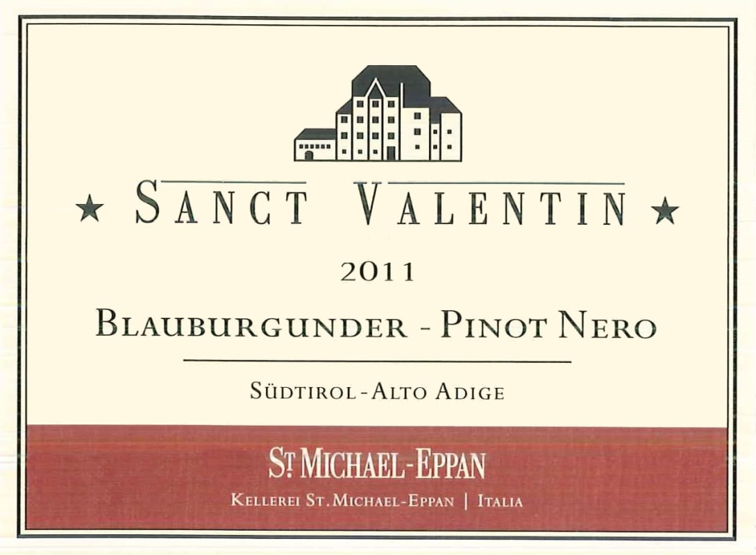 St. Michael-Eppan Sanct Valentin Blauburgunder - Pinot Nero 2011 Front Label