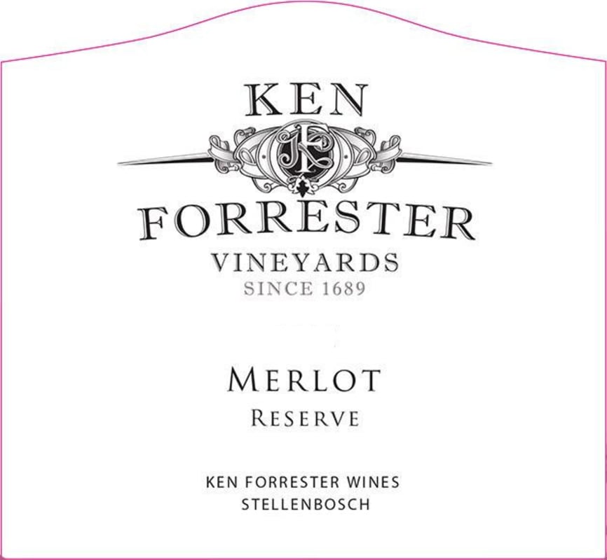 Ken Forrester Reserve Merlot 2012 Front Label