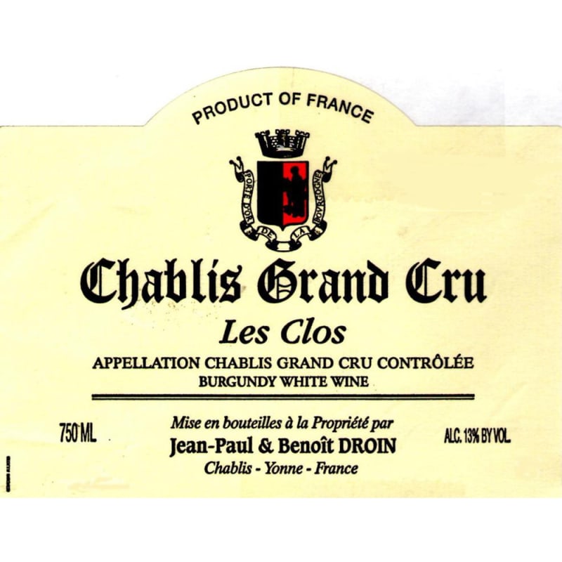 Jean Paul & Benoit Droin Les Clos Chablis Grand Cru 2011 Front Label