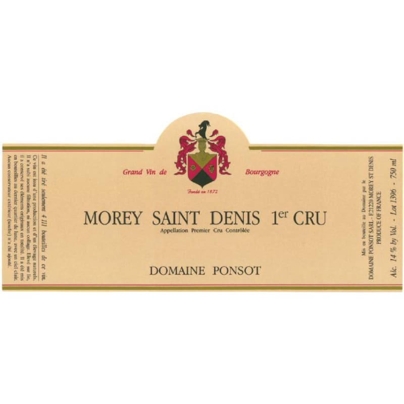 Domaine Ponsot Morey-Saint-Denis Cuvee des Grives 2002 Front Label