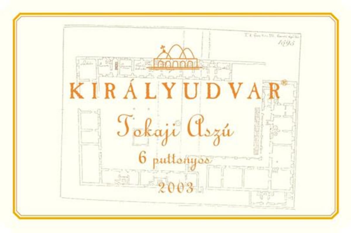 Kiralyudvar Tokaji Aszu 6 Puttonyos 2003 Front Label