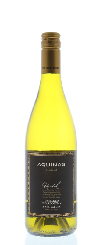 Aquinas Unoaked Chardonnay 2012 Front Bottle Shot