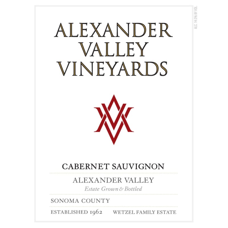 Alexander Valley Vineyards Cabernet Sauvignon 2012 Front Label