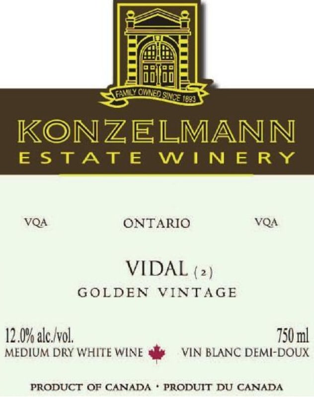 Konzelmann Vidal Golden Vintage 2013 Front Label