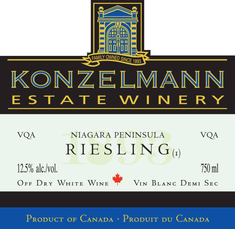 Konzelmann Riesling 2013 Front Label