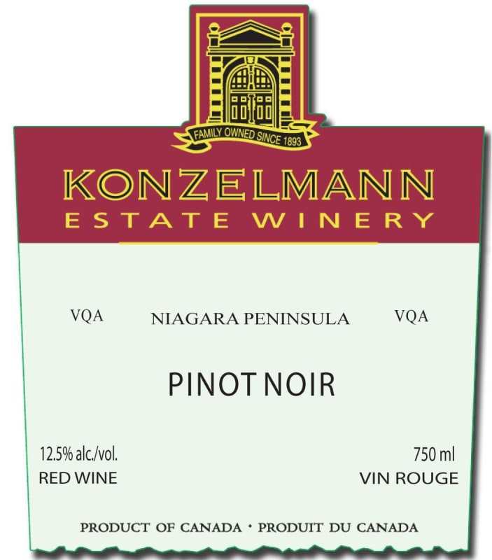 Konzelmann Niagara Peninsula Pinot Noir 2013 Front Label