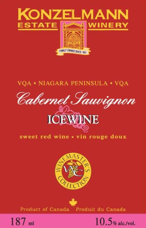 Konzelmann Icewine Cabernet Sauvignon 2012 Front Label