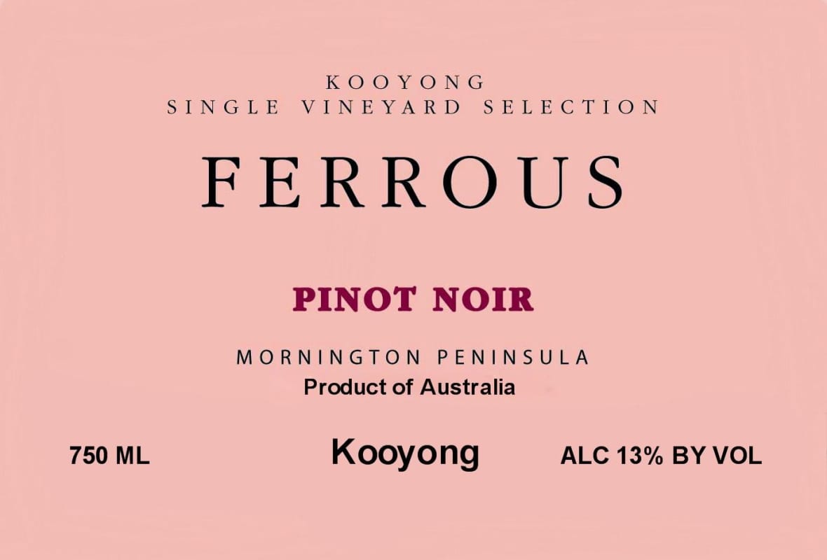 Kooyong Ferrous Pinot Noir 2008 Front Label