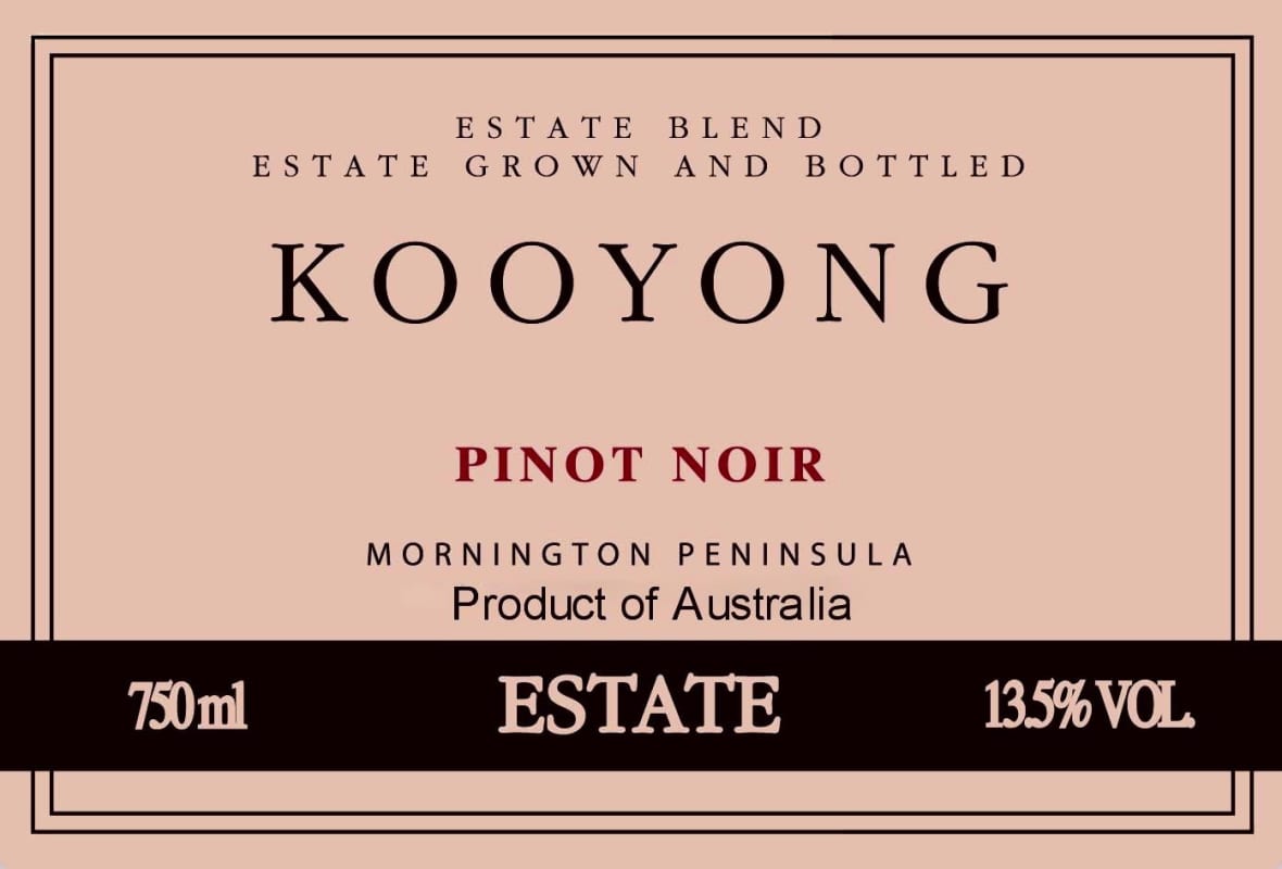 Kooyong Estate Pinot Noir 2014 Front Label