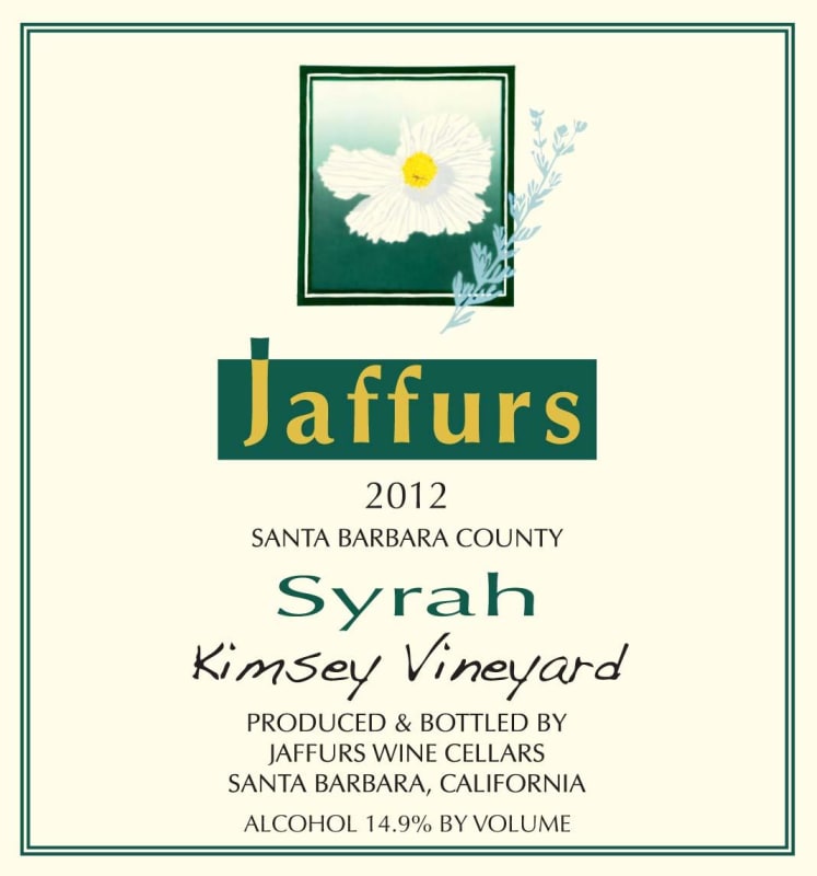 Jaffurs Kimsey Vineyard Syrah 2012 Front Label