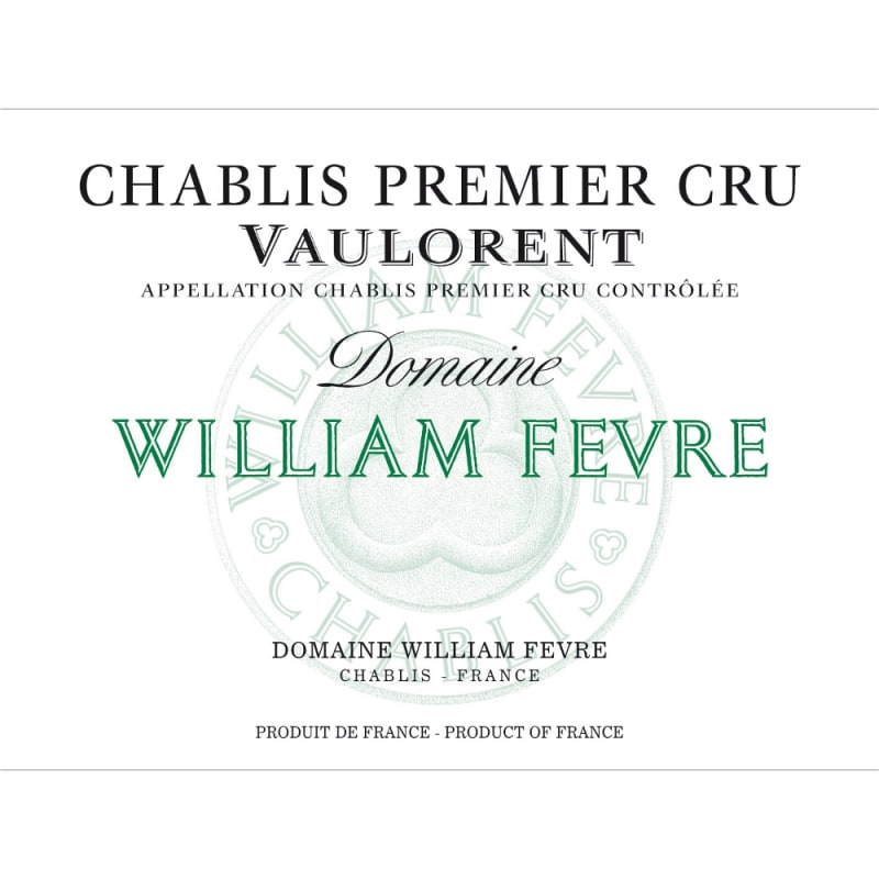William Fevre Chablis Vaulorent Premier Cru 2012 Front Label