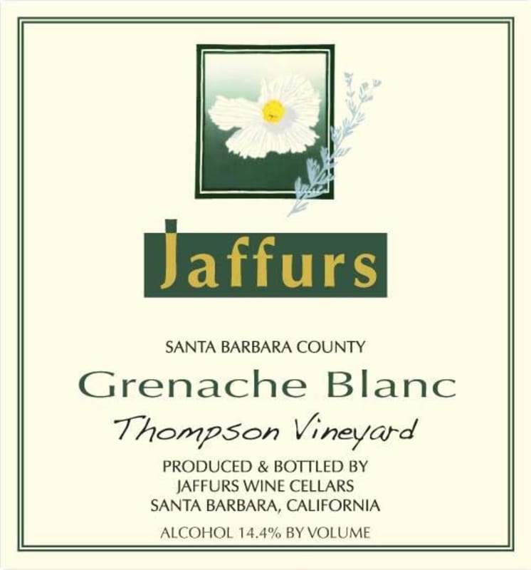 Jaffurs Grenache Blanc 2012 Front Label